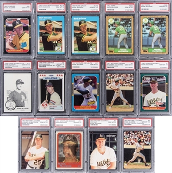 1984-1987 Topps, Fleer and Other Brands Mark McGwire Rookie Cards PSA GEM MT 10 Collection (14)